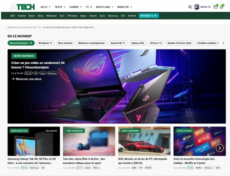 Webedia France : JV (jeuxvideo.com) launches JVTECH, its platform dedicated to high-tech news and innovation